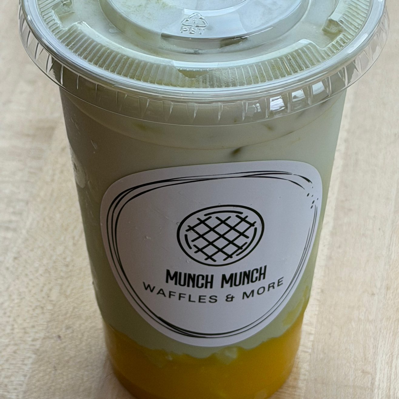 Iced Mango Matcha Latte.