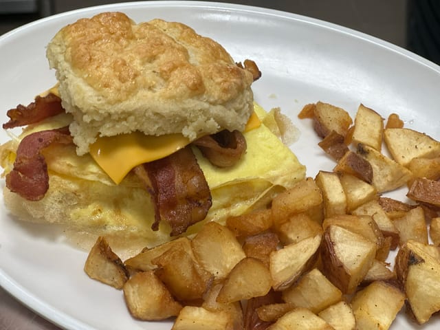 Biscuit Breakfast Sammich Meal.